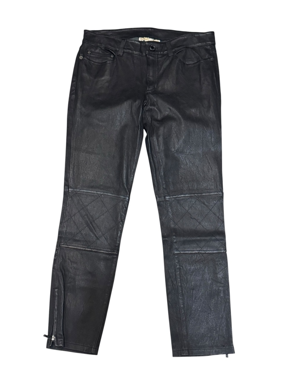 Michael Kors Black Straight-Leg Leather Jeans